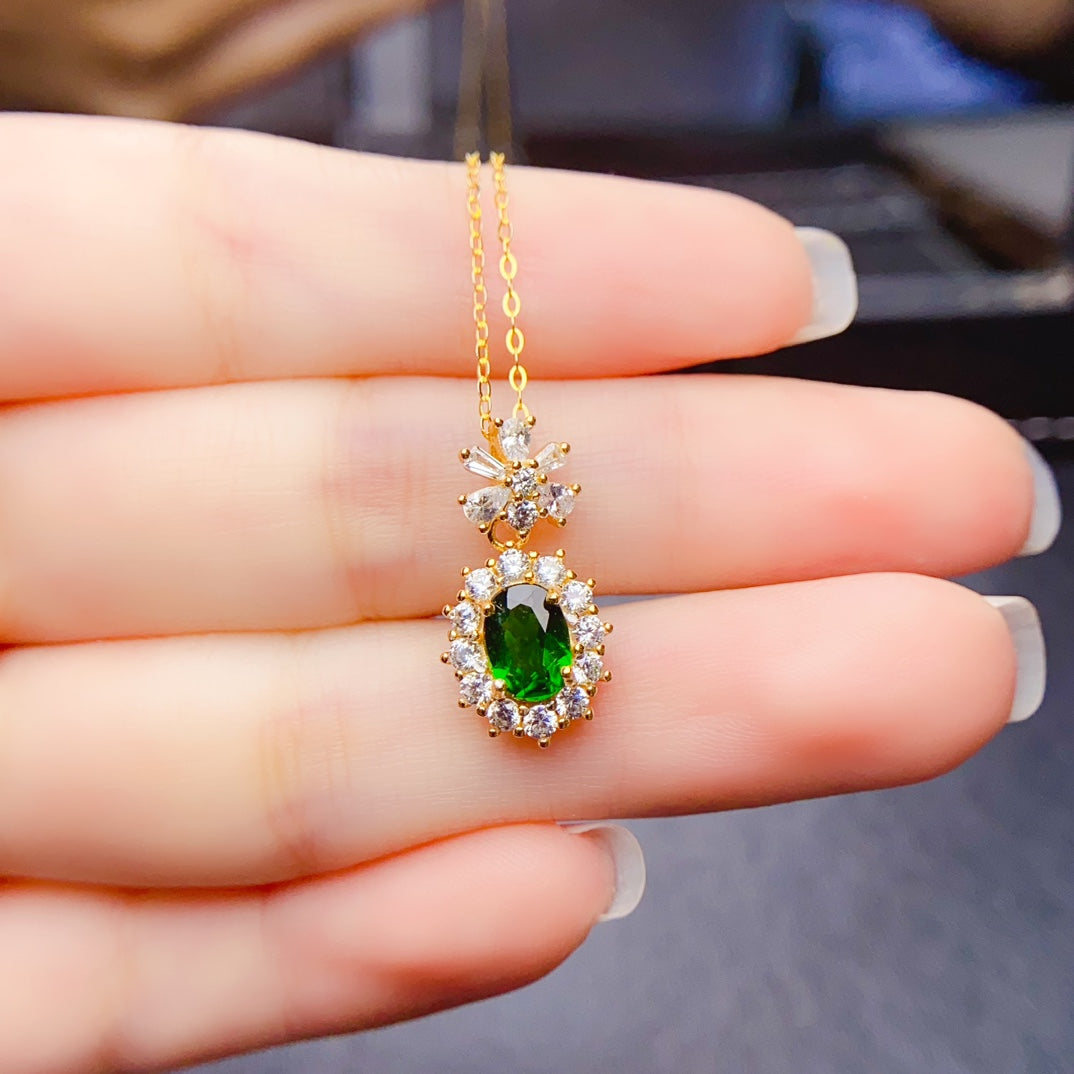 Natural diopside pendant