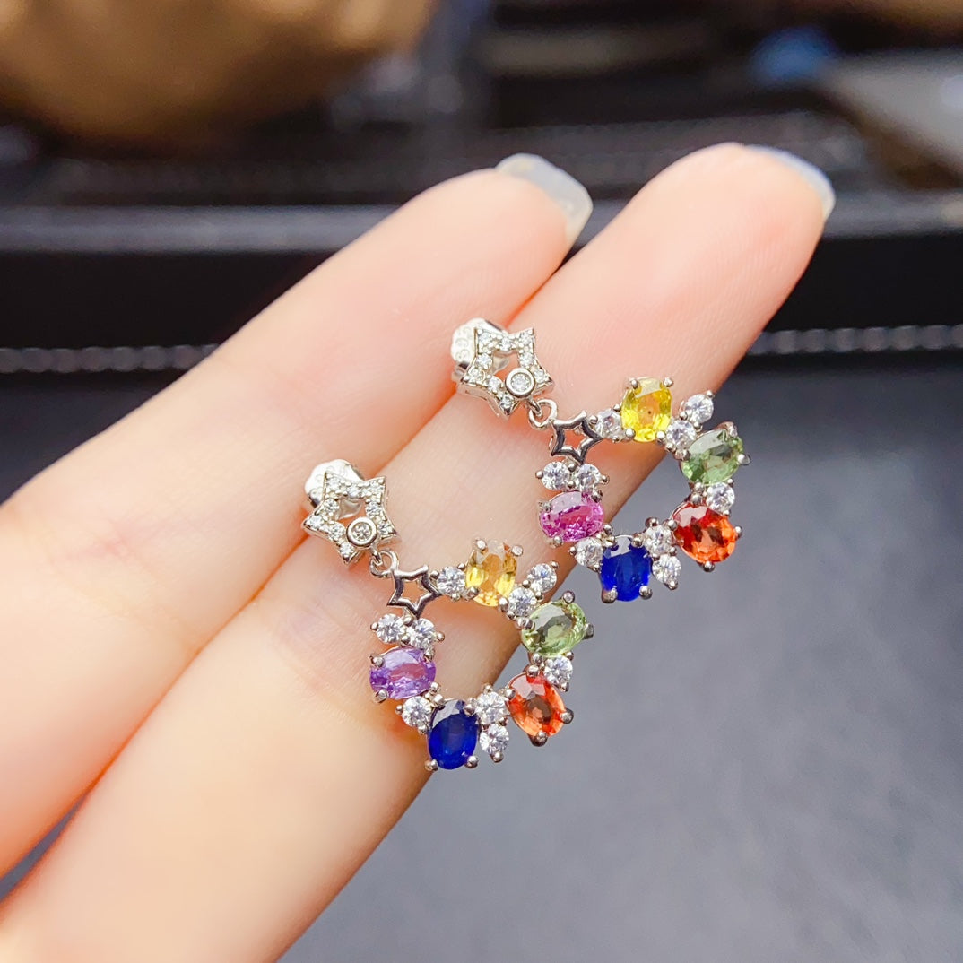 Natural Colored Blue Earrings
