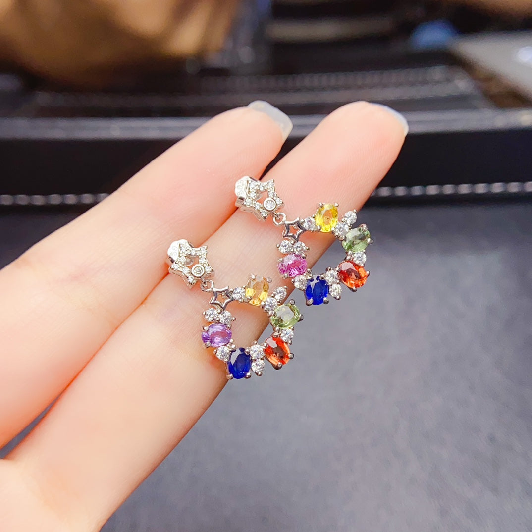 Natural Colored Blue Earrings