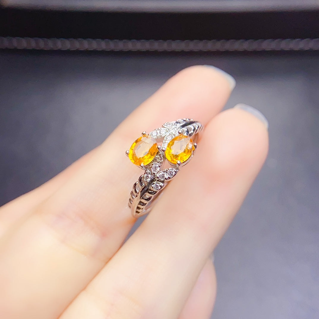 natural yellow and blue gemstone ring has arrived