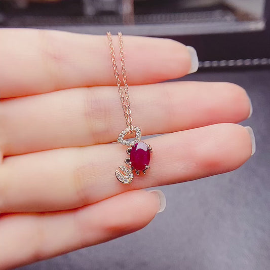 Natural Burnt Ruby Crab Pendant