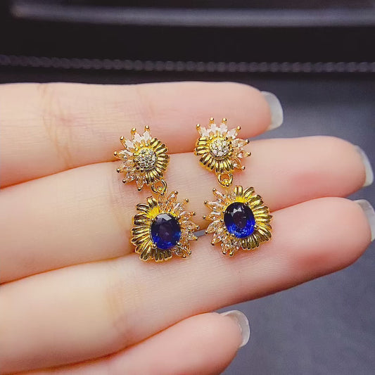 Natural sapphire earrings have arrived