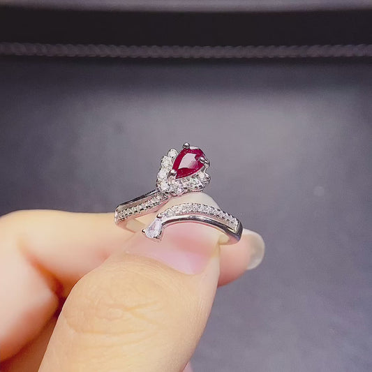 The natural burnt ruby ring has arrived