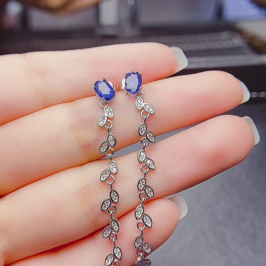 Natural sapphire earrings