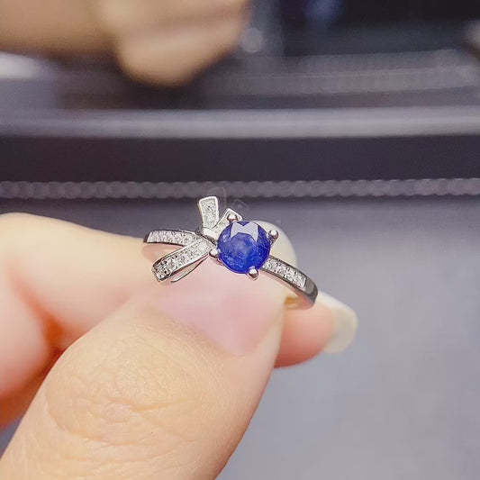 pure natural sapphire ring