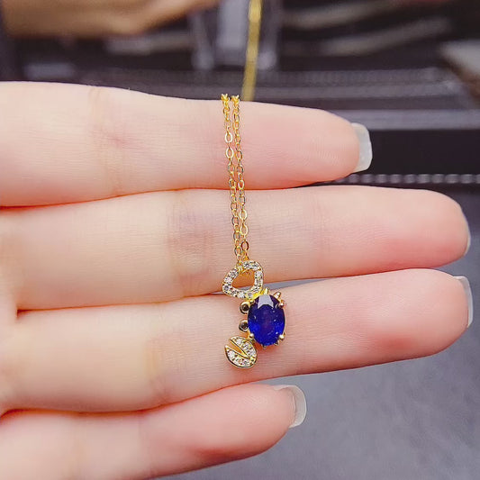 Natural Sapphire Crab Pendant