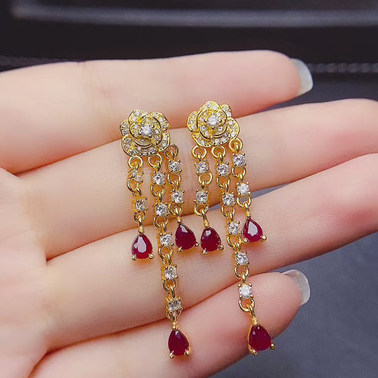 Natural burnt ruby earrings have arrived