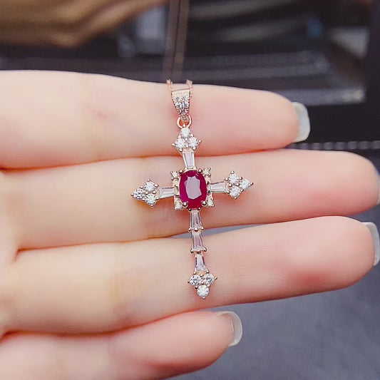 Natural Burnt Ruby Pendant