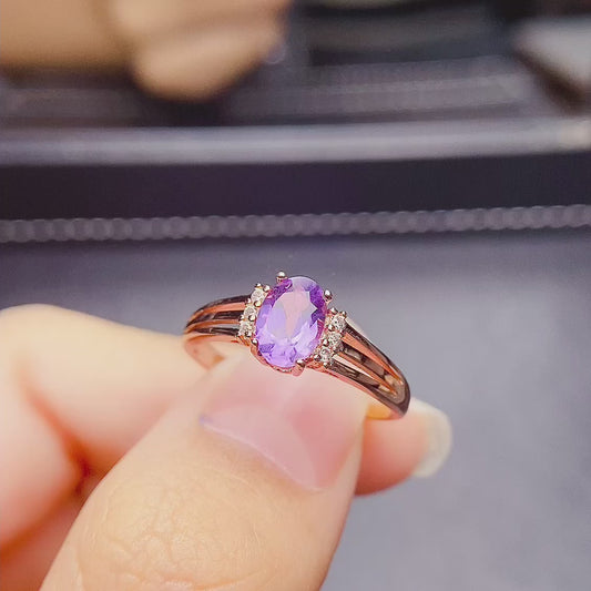 natural amethyst ring