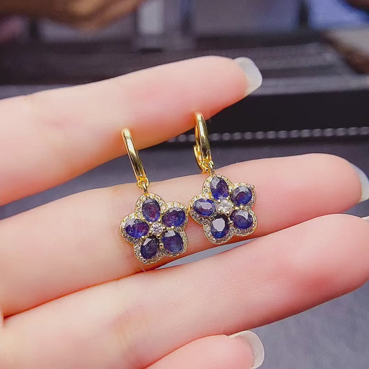 Natural sapphire earrings