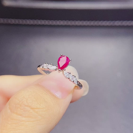 The natural burnt ruby ring has arrived