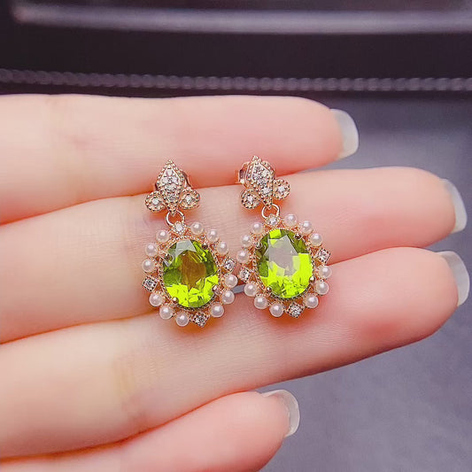 Natural olivine earrings have arrived