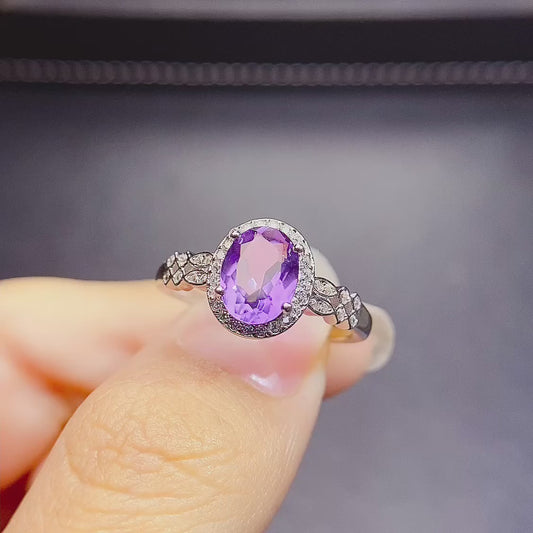 The natural amethyst ring has arrived