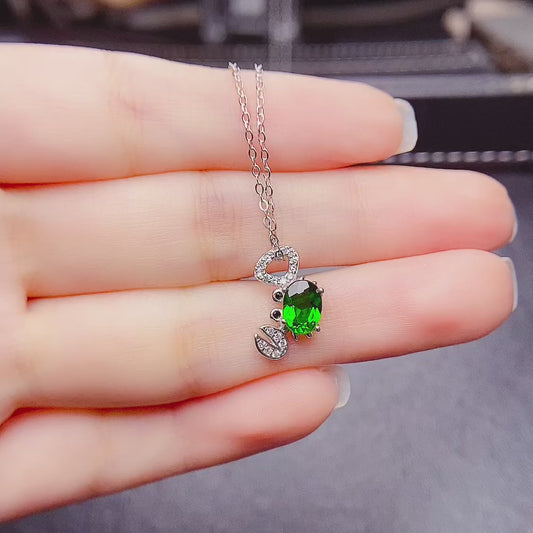 Natural diopside crab pendant