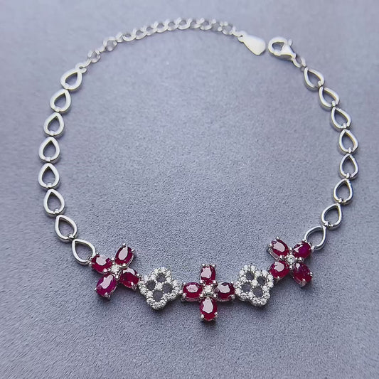 New style old burnt ruby bracelet