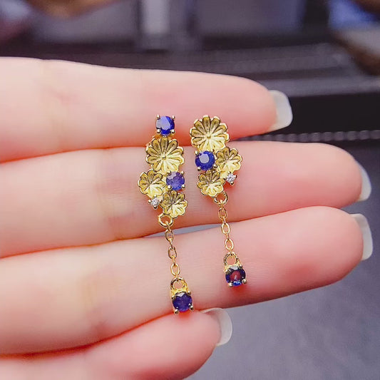 Natural sapphire earrings