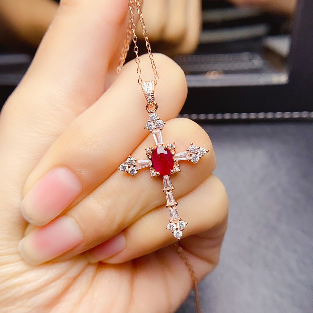 Natural Burnt Ruby Pendant