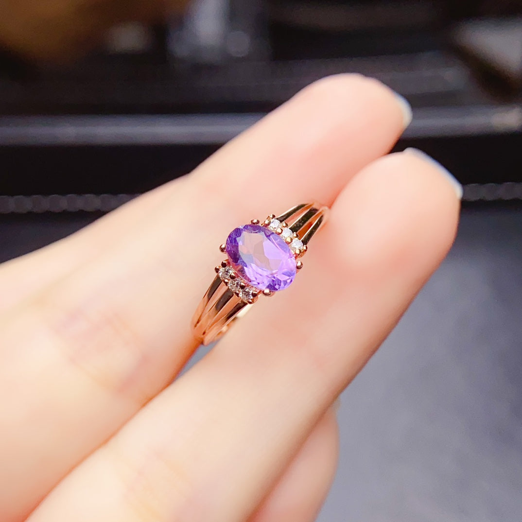 natural amethyst ring