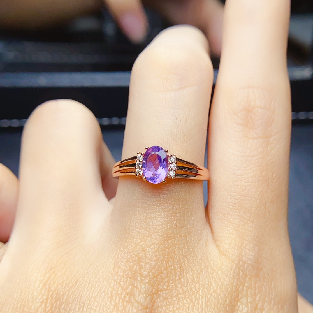 natural amethyst ring