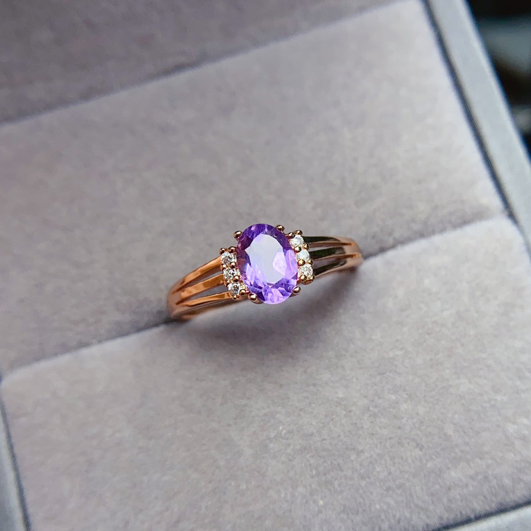 natural amethyst ring