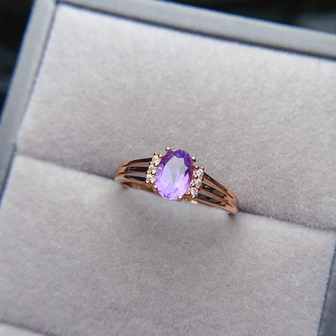 natural amethyst ring