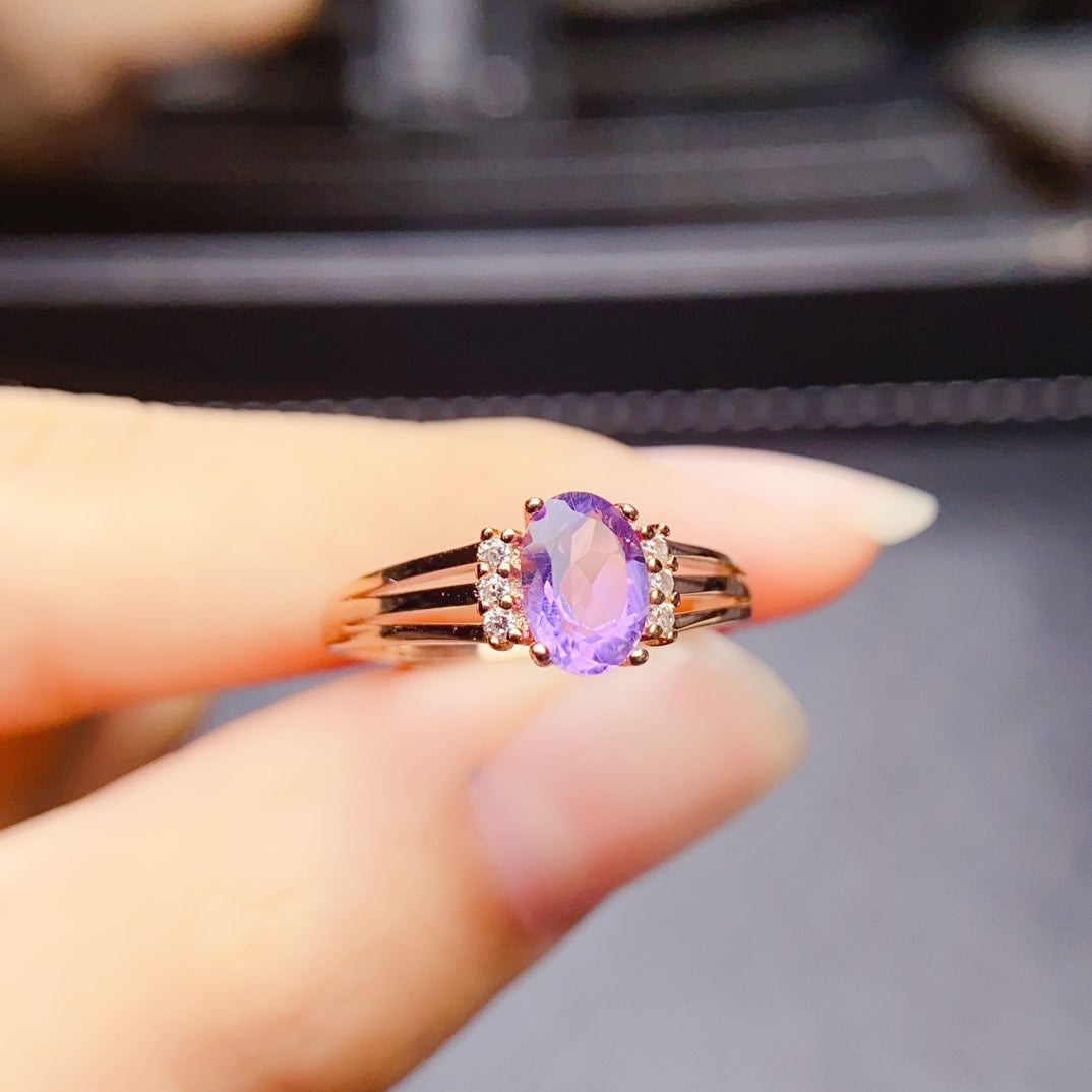 natural amethyst ring