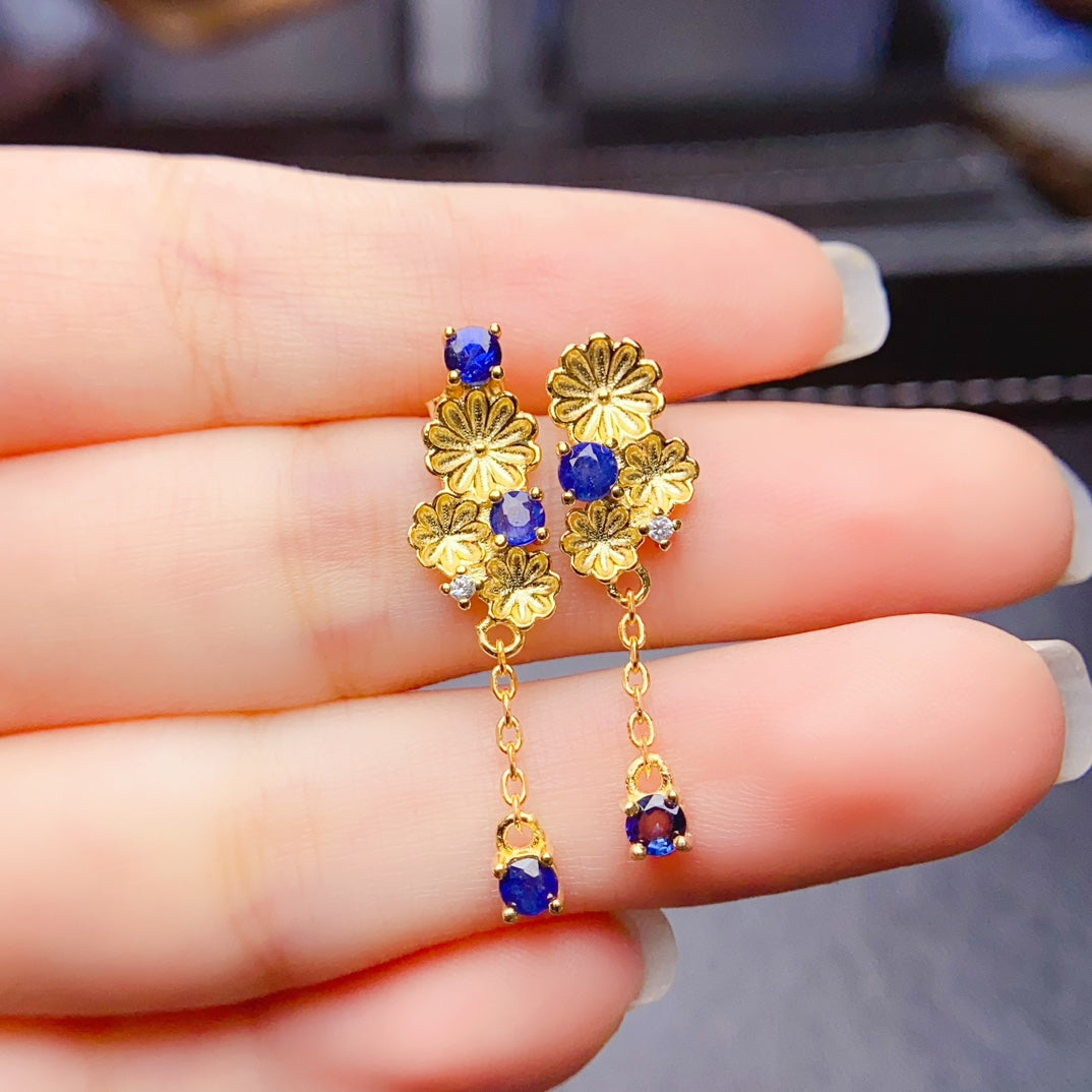 Natural sapphire earrings