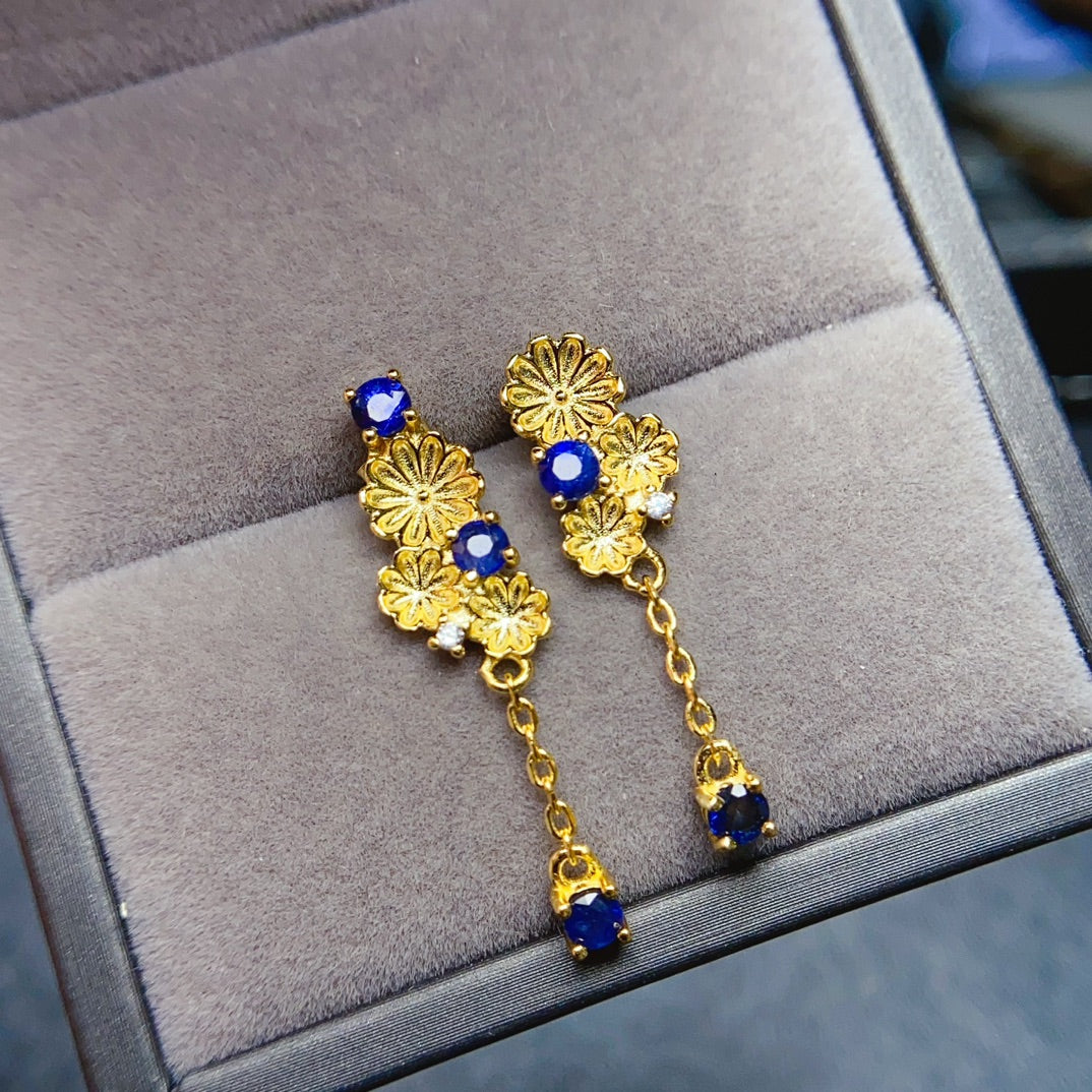 Natural sapphire earrings