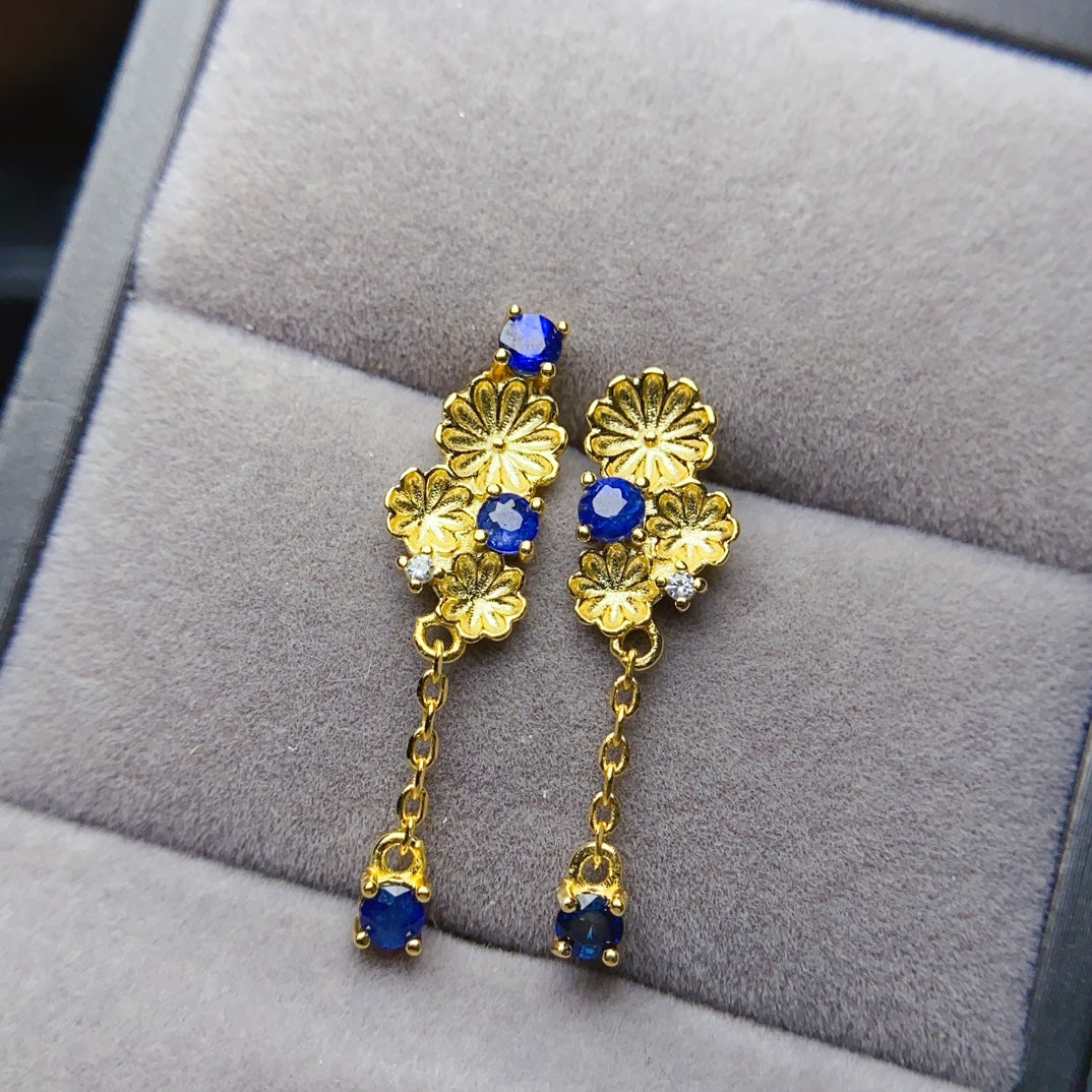 Natural sapphire earrings