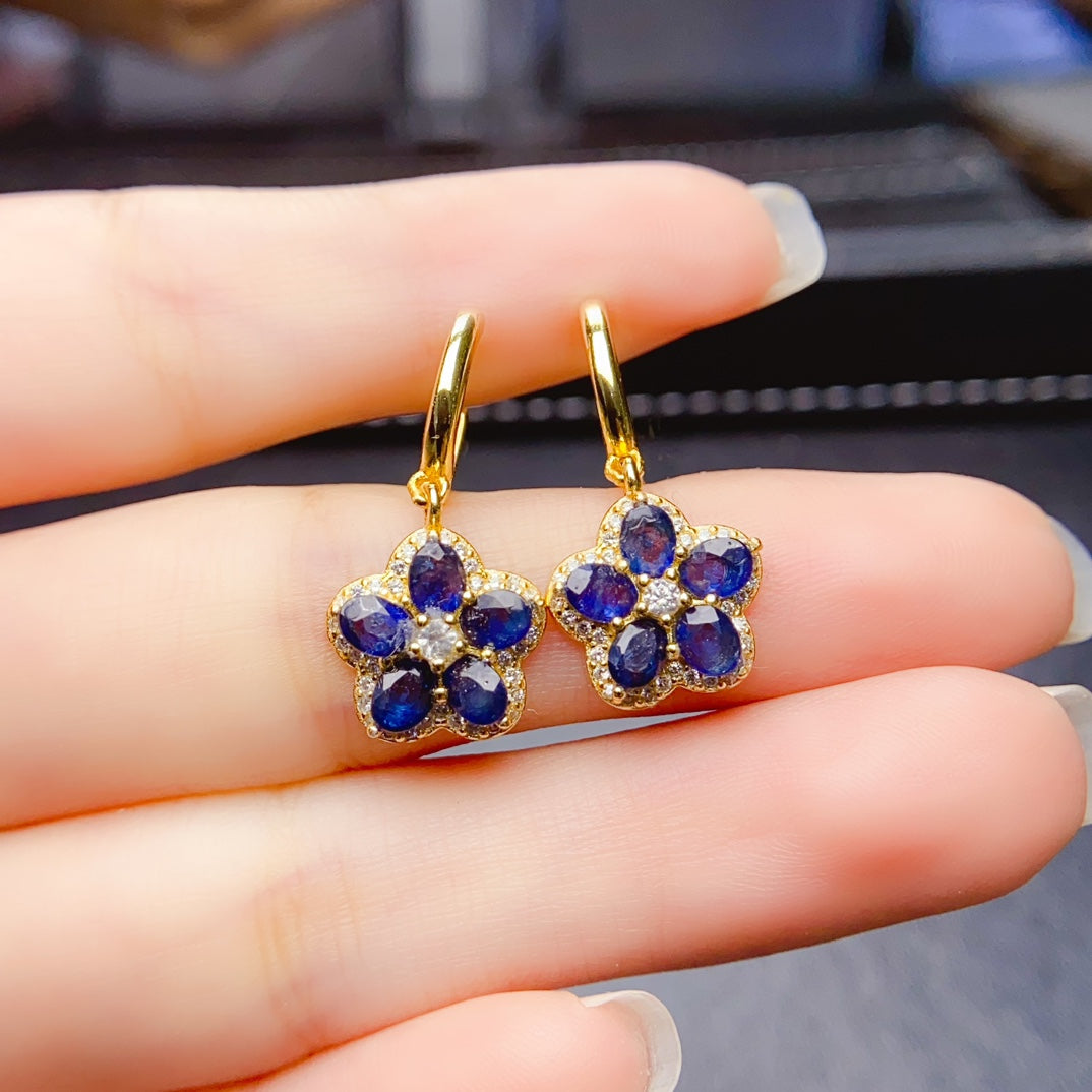 Natural sapphire earrings