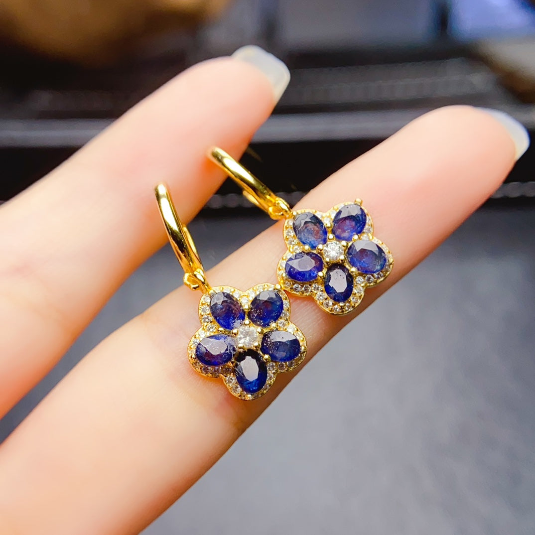 Natural sapphire earrings