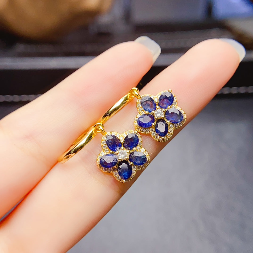 Natural sapphire earrings