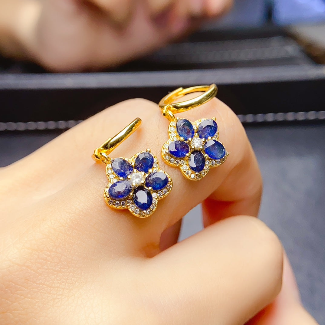 Natural sapphire earrings