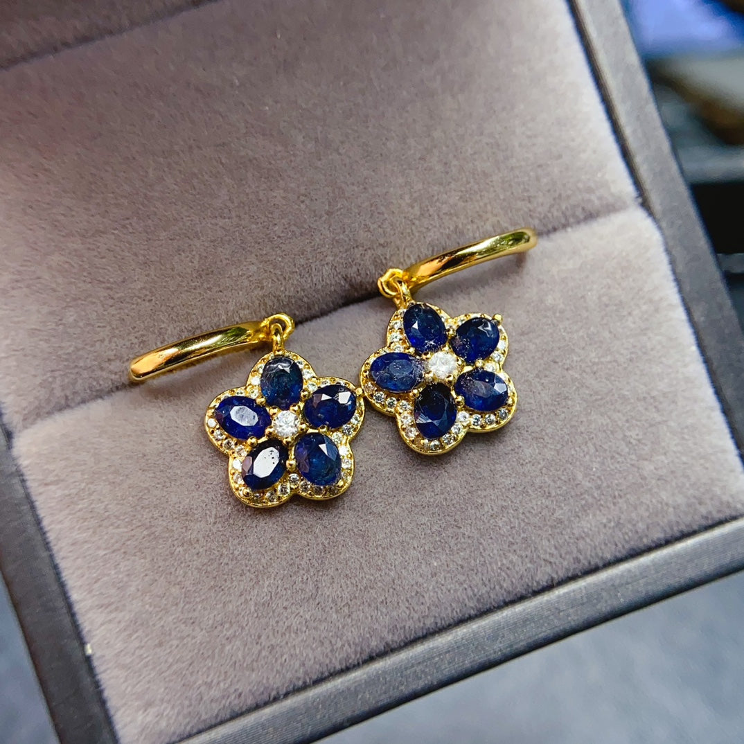 Natural sapphire earrings