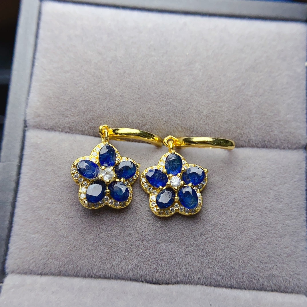 Natural sapphire earrings