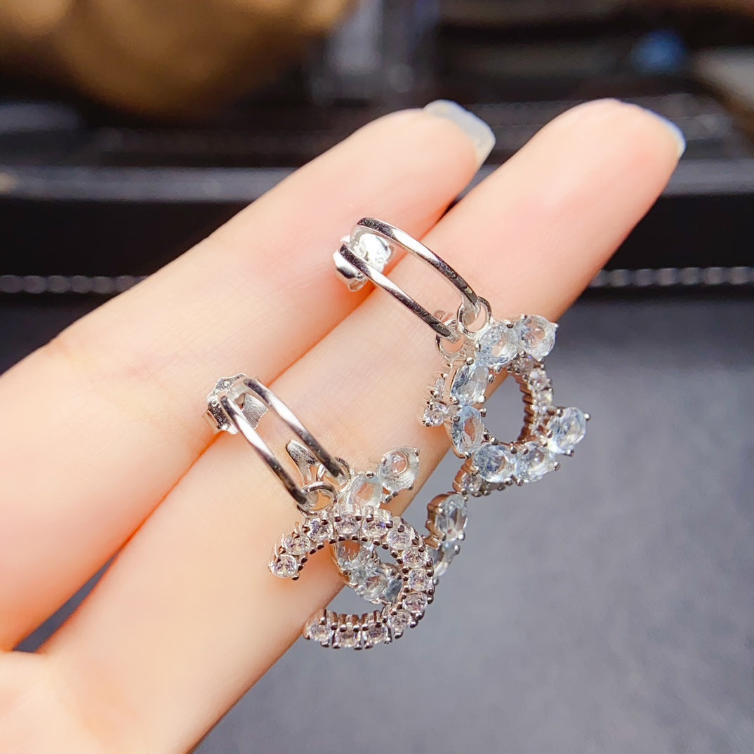 Natural sea blue earrings