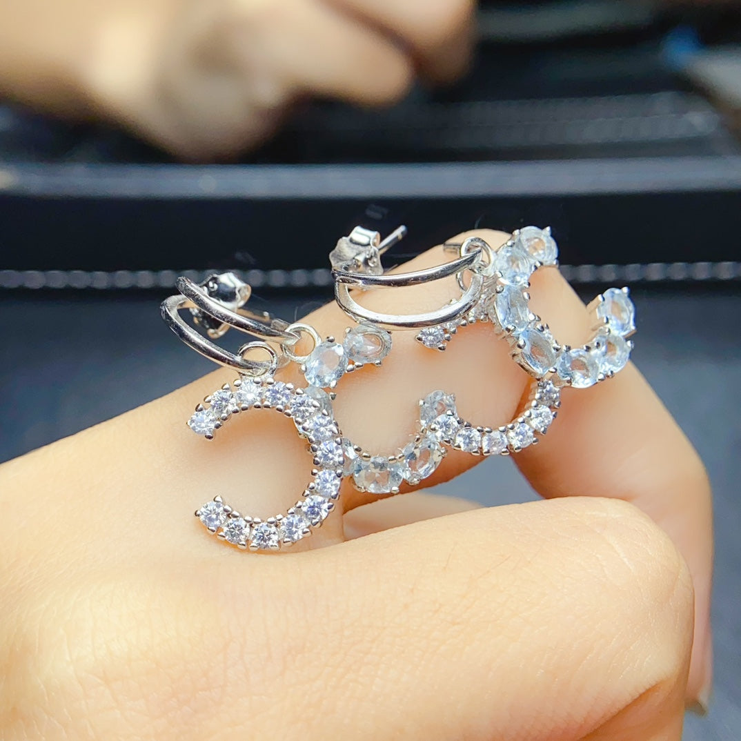 Natural sea blue earrings