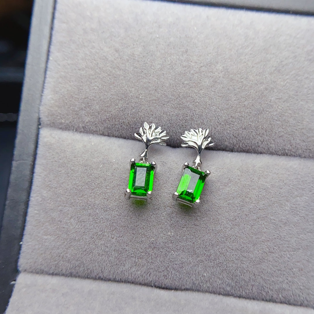 Natural diopside earrings