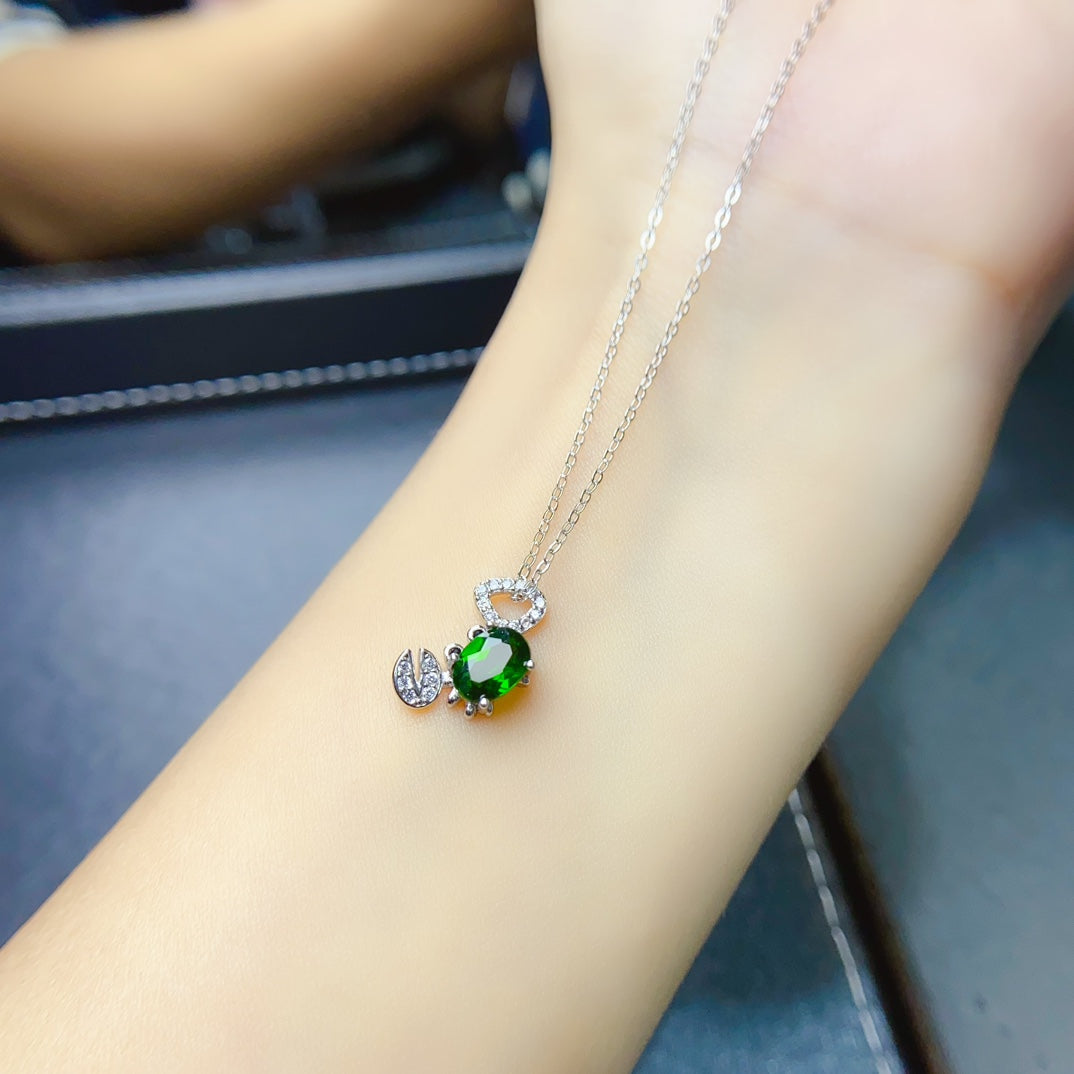 Natural diopside crab pendant