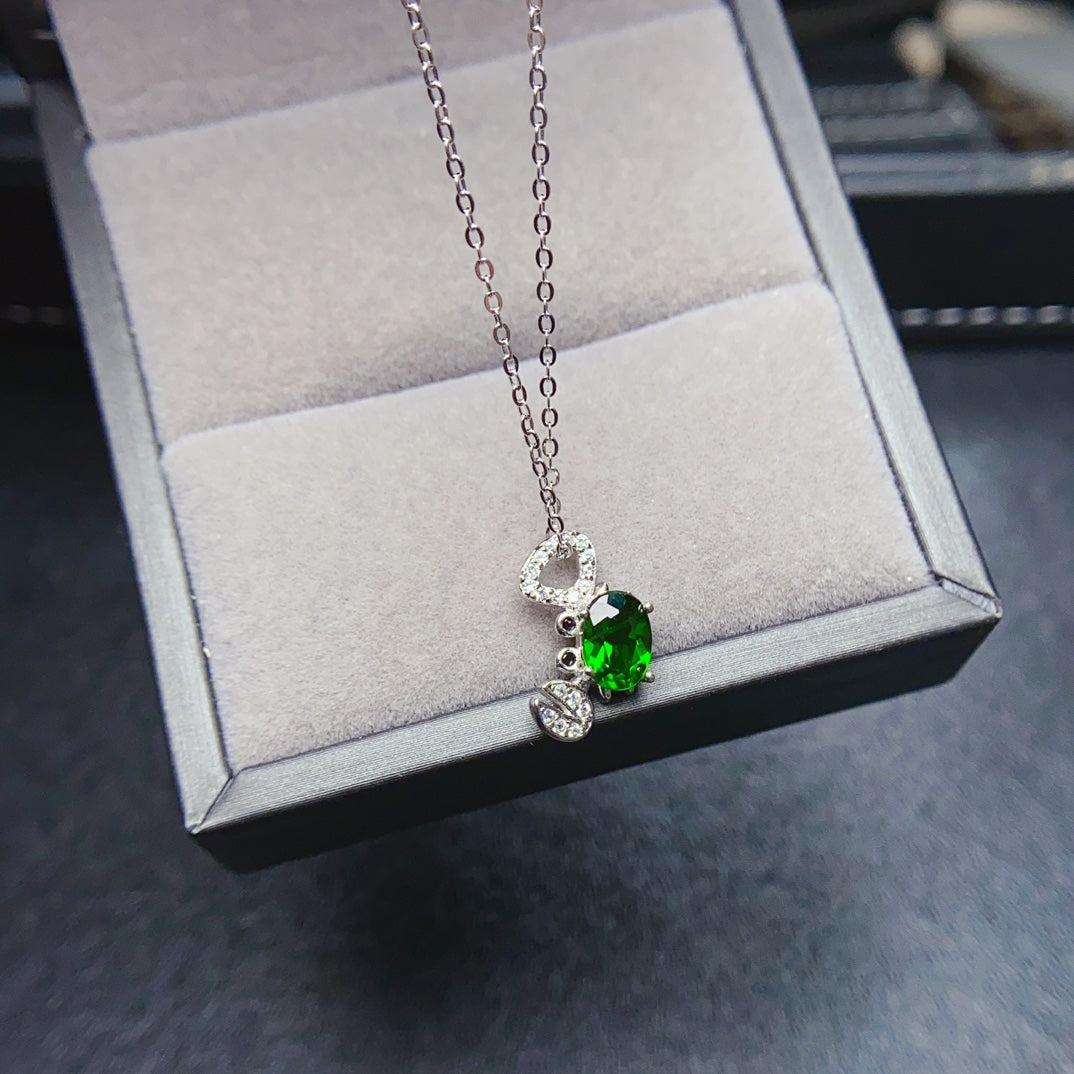 Natural diopside crab pendant