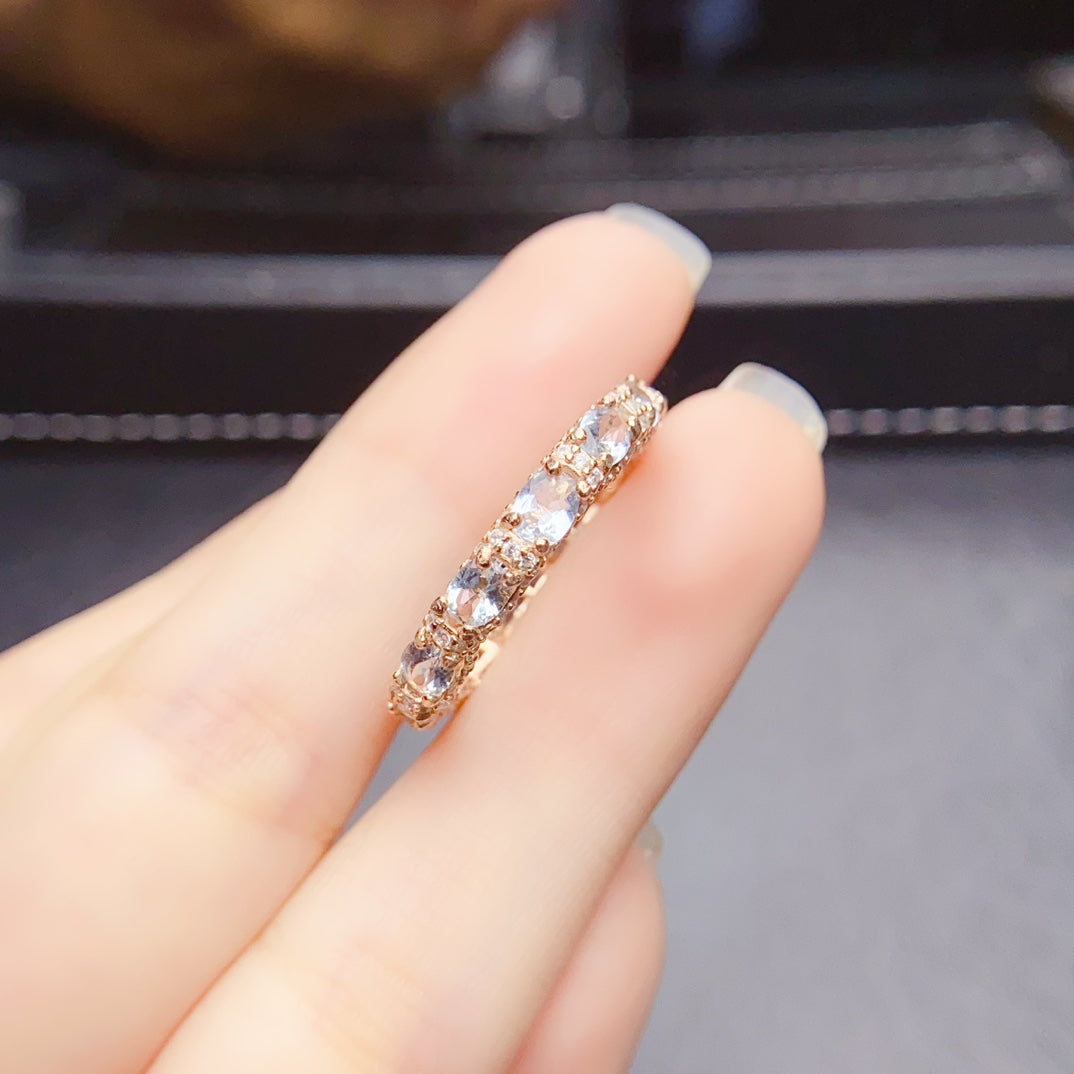 Natural Sea Blue Treasure Ring