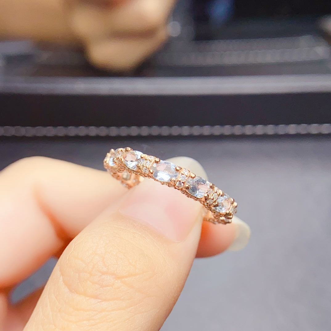 Natural Sea Blue Treasure Ring