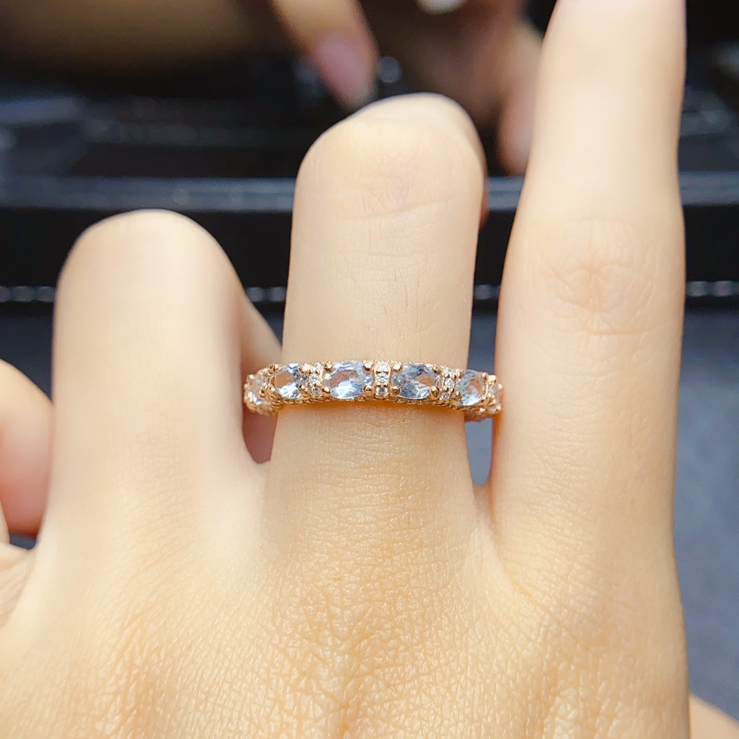 Natural Sea Blue Treasure Ring