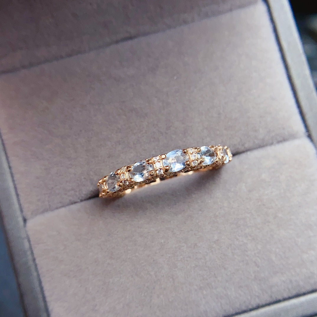 Natural Sea Blue Treasure Ring