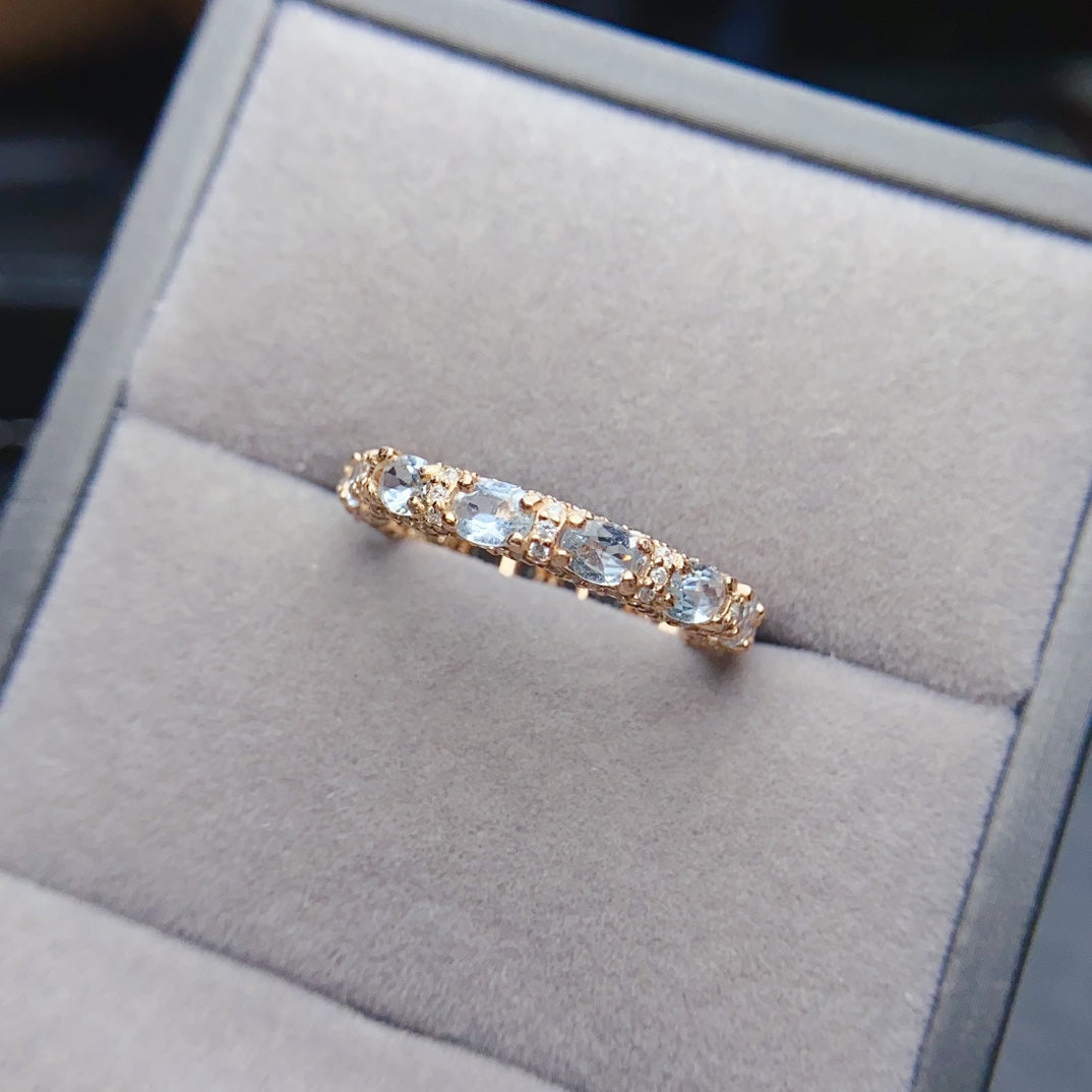 Natural Sea Blue Treasure Ring