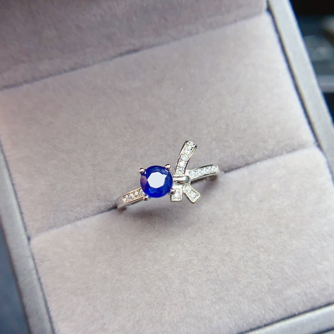 pure natural sapphire ring