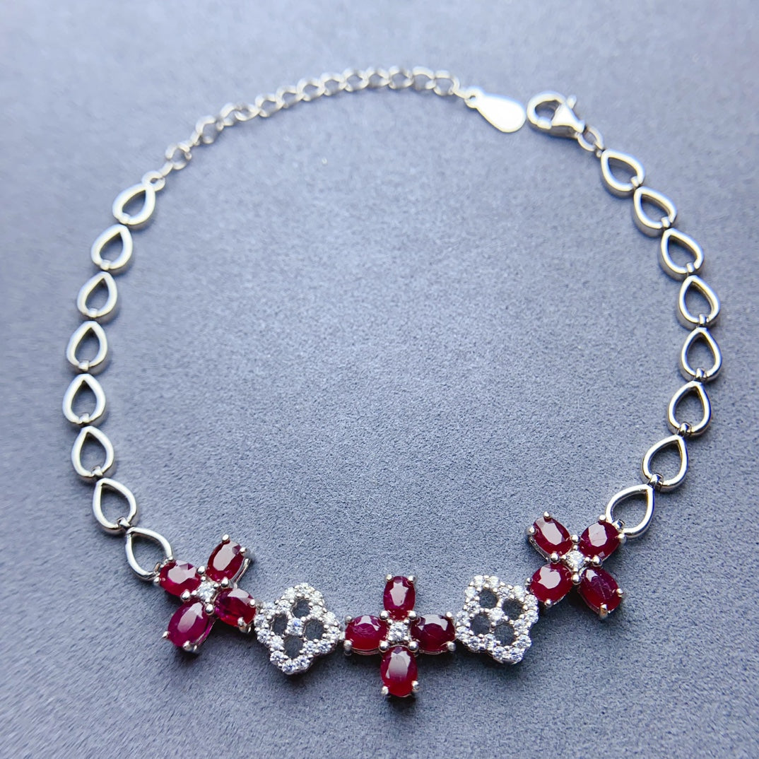 New style old burnt ruby bracelet