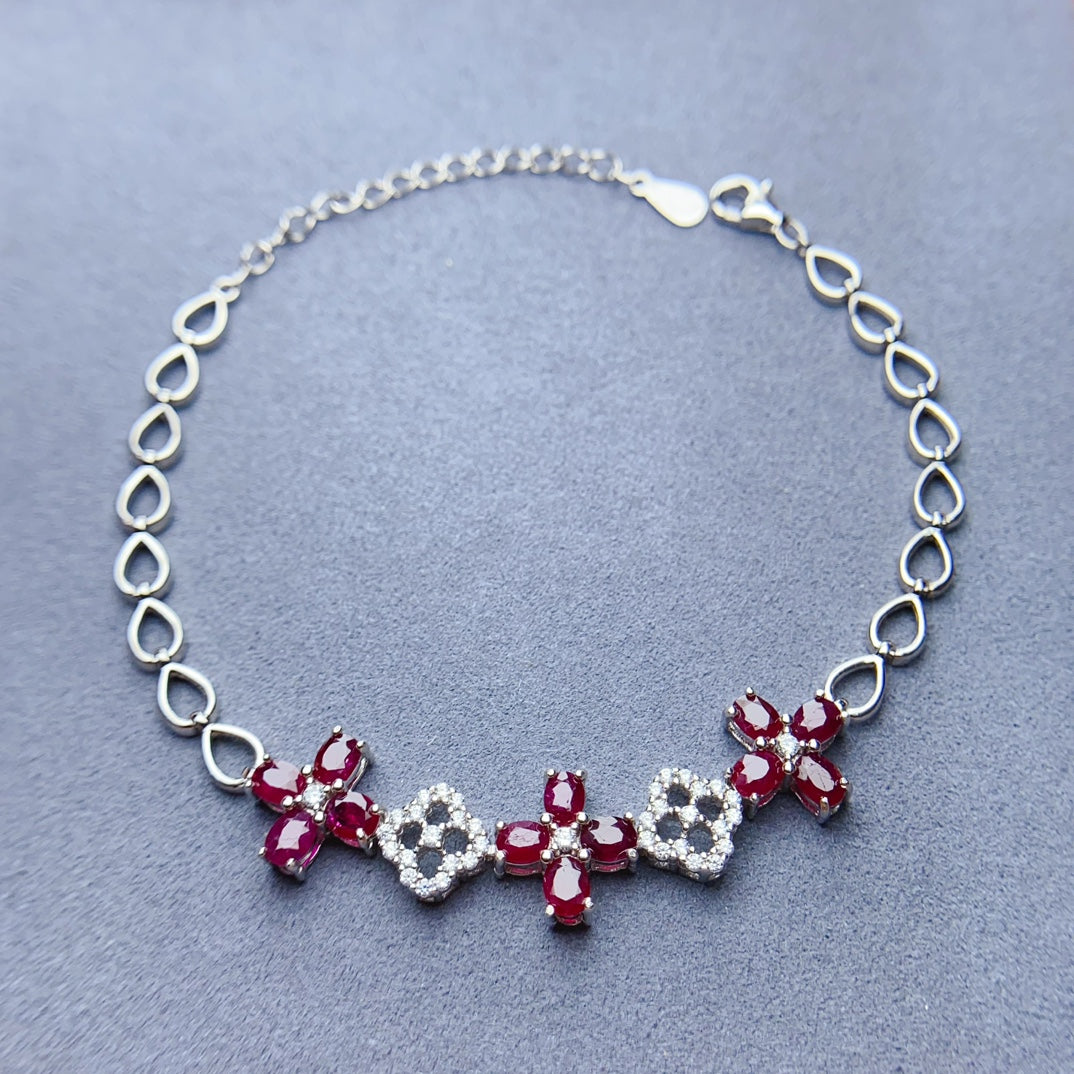 New style old burnt ruby bracelet