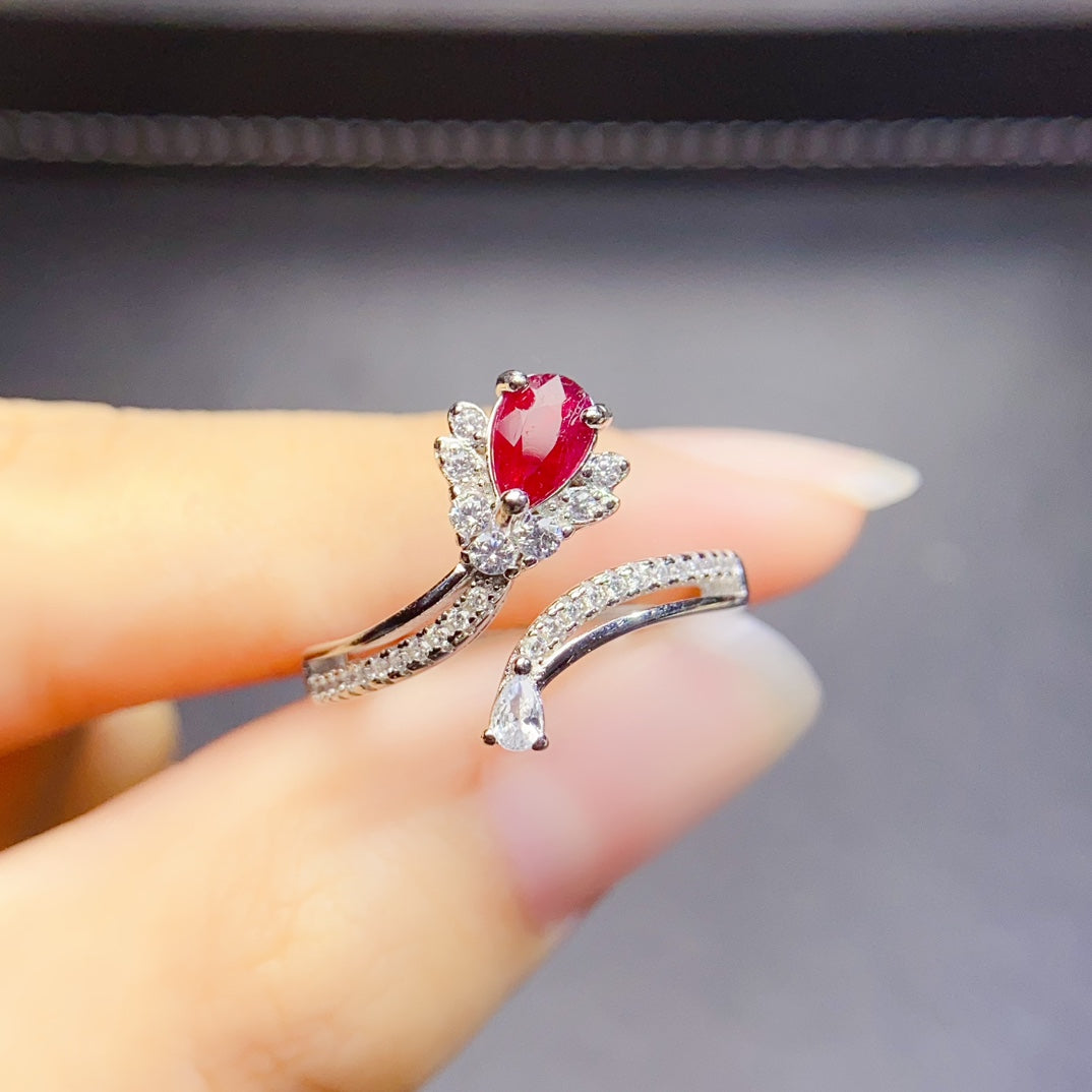 The natural burnt ruby ring has arrived