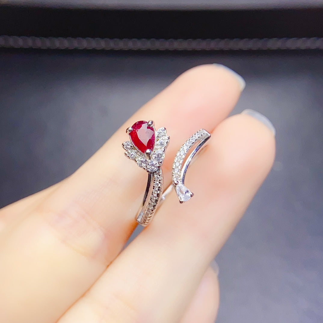 The natural burnt ruby ring has arrived